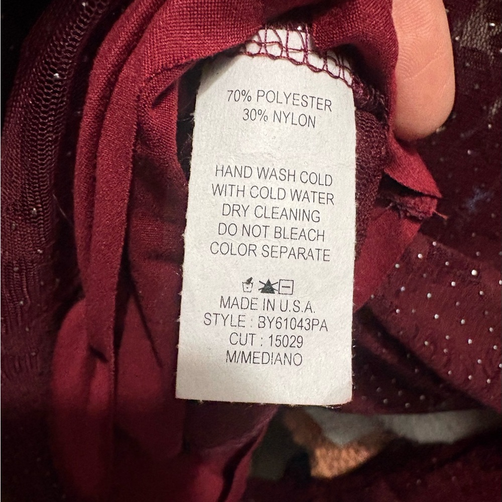 Ces Femme floral mesh Burgundy Lace woman’s bodysuit - Picture 10 of 13